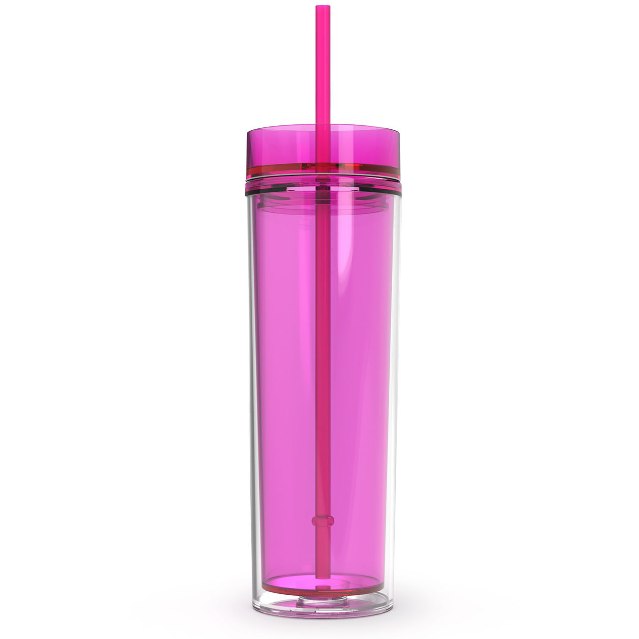 Cuptify 16 oz Acrylic Skinny Tumbler - Pink