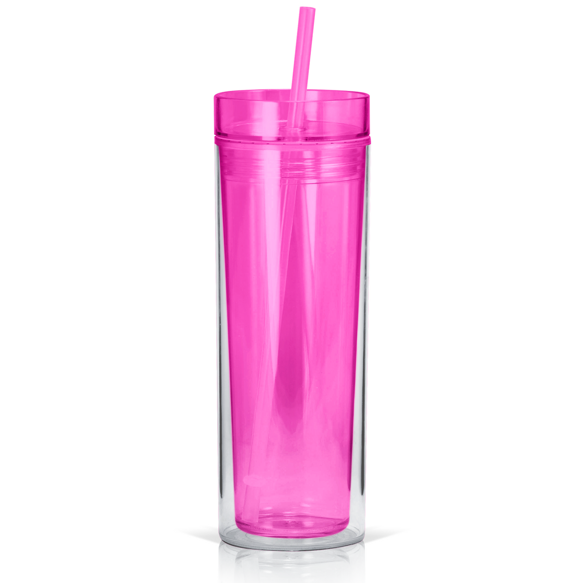 Cuptify 16 oz Acrylic Skinny Tumbler - Pink