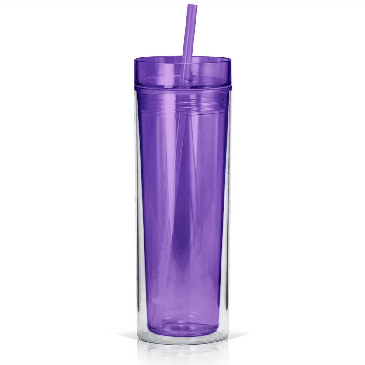 Cuptify 16 oz Acrylic Skinny Tumbler - Purple