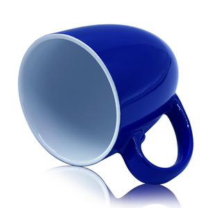 Cuptify Personalized Laser Engraved on Blue 16 oz Ceramic Big Bistro Coffee Mug