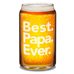  Best. Papa. Ever. Etched on 16 oz Beer Glass Can