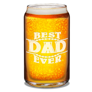  Best Dad Ever Etched on 16 oz Beer Glass Can