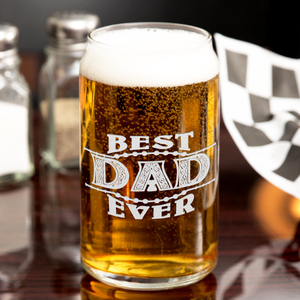  Best Dad Ever Etched on 16 oz Beer Glass Can