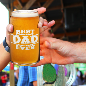  Best Dad Ever Etched on 16 oz Beer Glass Can