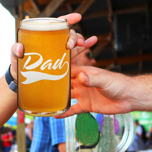  Dad Etched on 16 oz Beer Glass Can