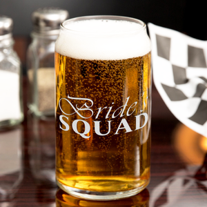  Bride's Squad Etched on 16 oz Beer Glass Can