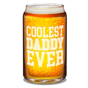  Coolest Daddy Ever Etched on 16 oz Beer Glass Can