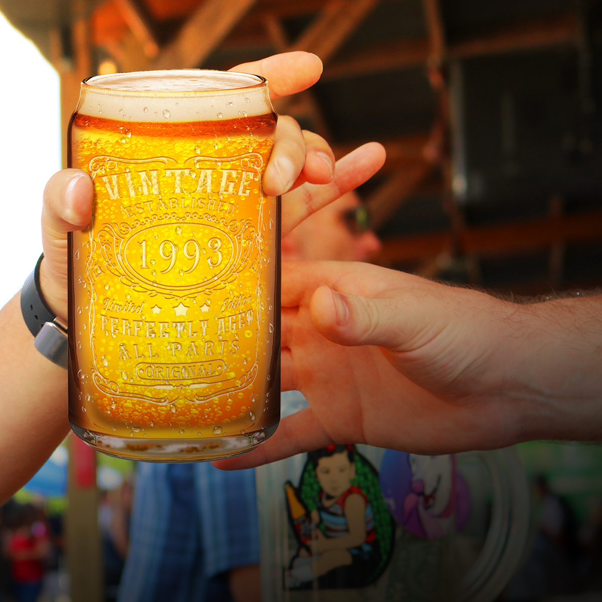 29th Birthday Gift Vintage Established 1993 16oz Glass Can