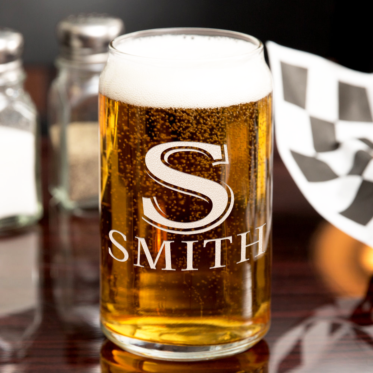 Personalized Monogram 16oz Glass Can