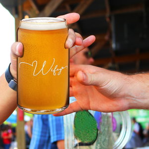  Wifey Etched on 16 oz Beer Glass Can