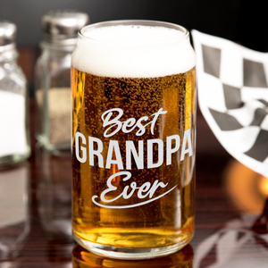  Best Grandpa Ever Etched on 16 oz Beer Glass Can
