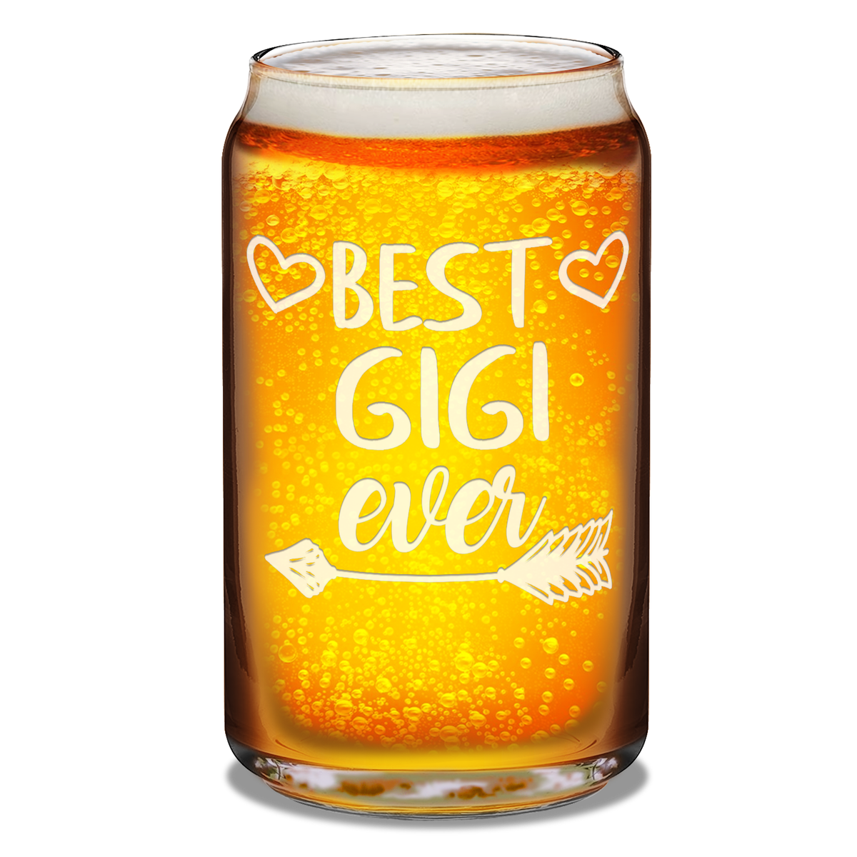  Best Gigi Ever Etched on 16 oz Beer Glass Can