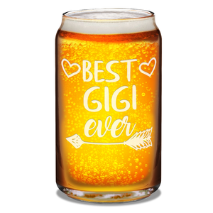  Best Gigi Ever Etched on 16 oz Beer Glass Can