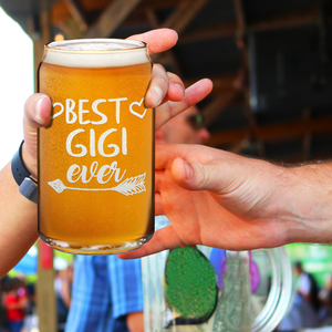  Best Gigi Ever Etched on 16 oz Beer Glass Can