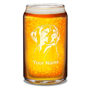 Personalized German Shorthaired Pointer Head 16 oz Beer Glass Can