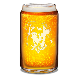 Golden Retriever Head 16 oz Beer Glass Can