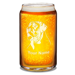 Personalized Great Dane Head 16 oz Beer Glass Can