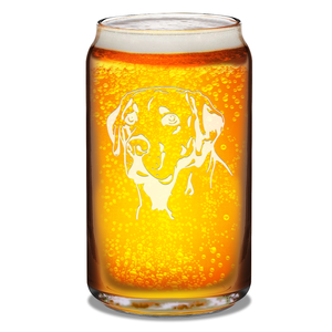 Labrador Head 16 oz Beer Glass Can