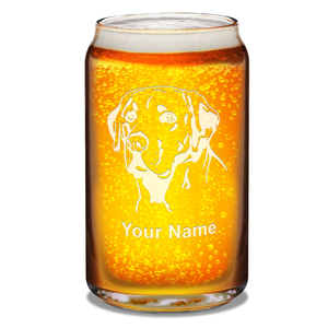 Personalized Labrador Head 16 oz Beer Glass Can