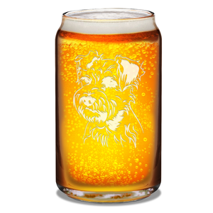 Miniature Schnauzer Head 16 oz Beer Glass Can