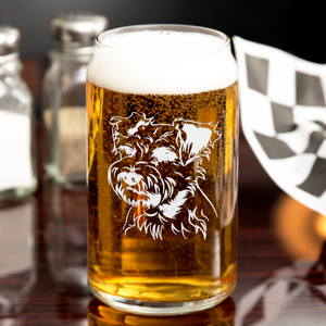 Miniature Schnauzer Head 16 oz Beer Glass Can