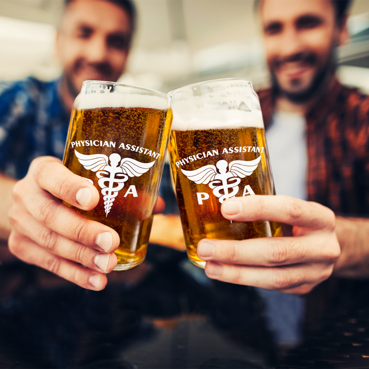 PA Physician Assistant Etched 16 oz Beer Glass Can