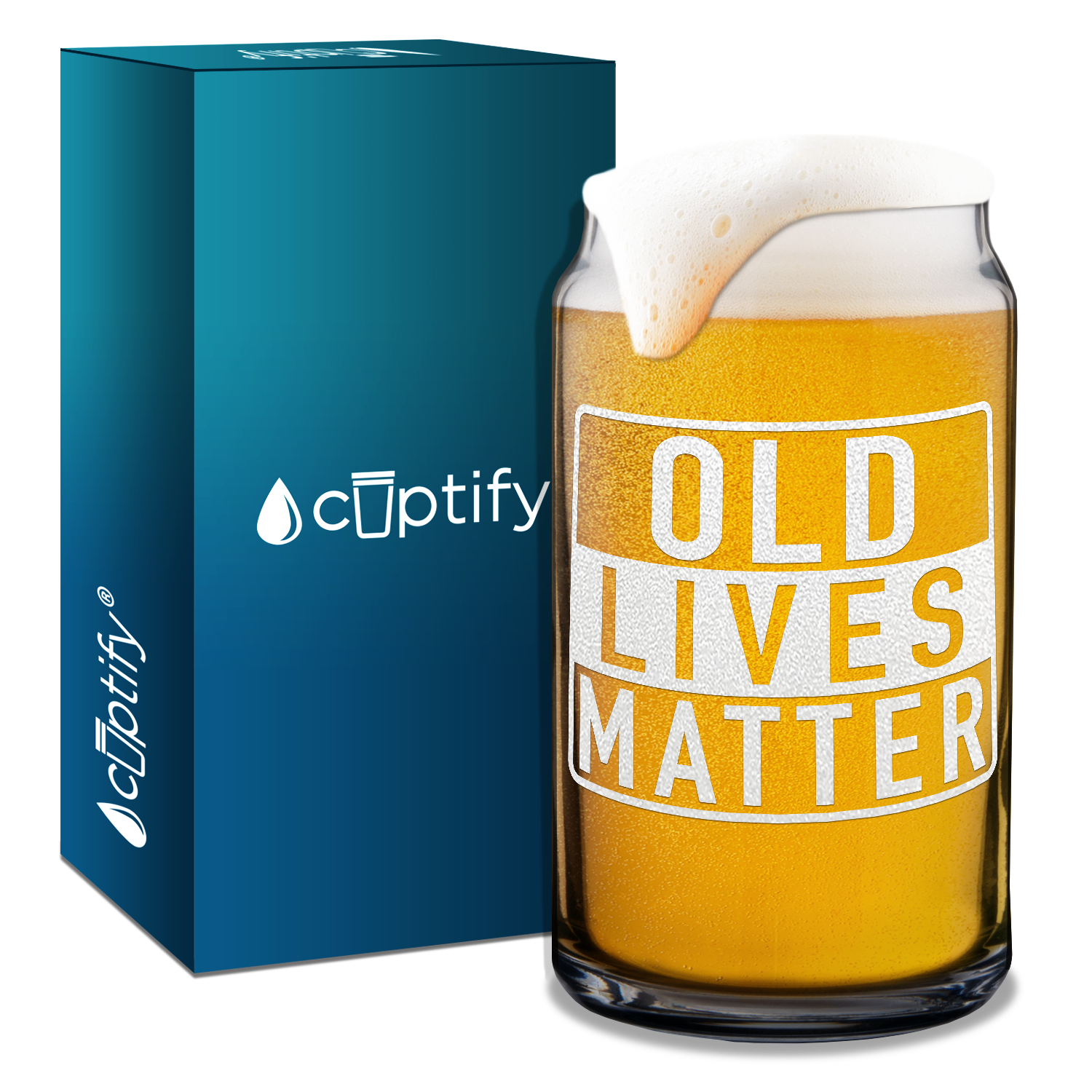  Old Lives Matter 16 oz Beer Glass Can