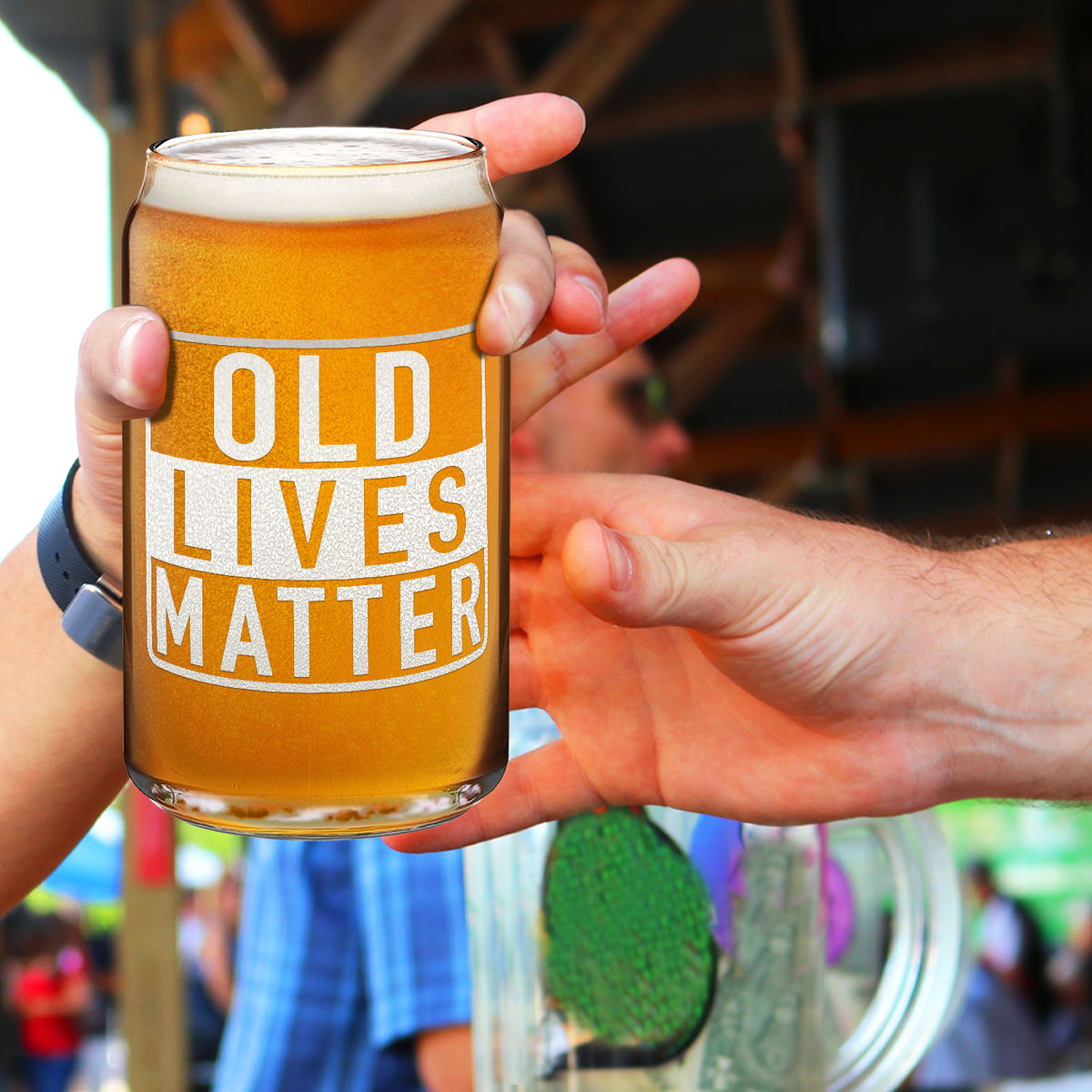  Old Lives Matter 16 oz Beer Glass Can