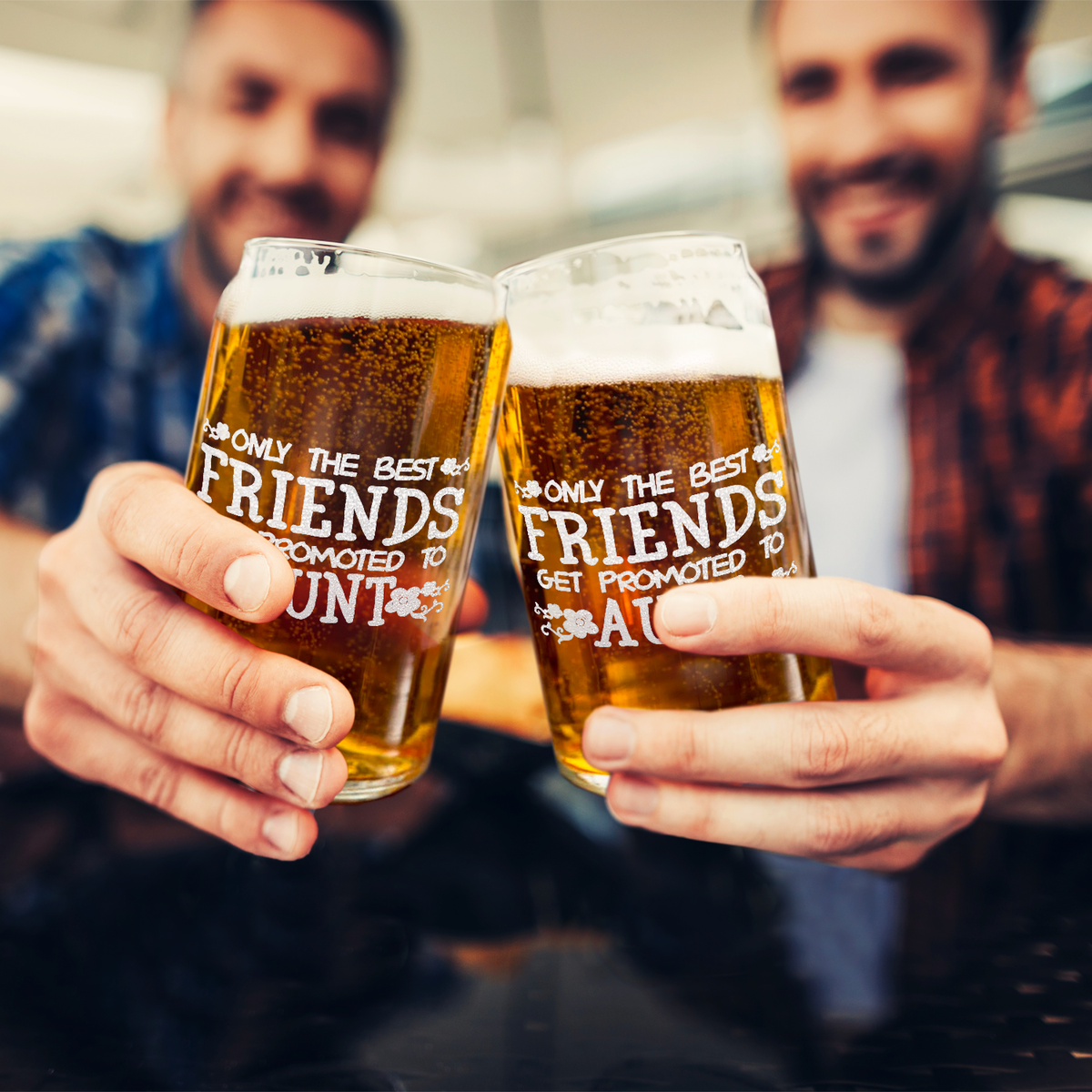  Get Promoted to Aunt 16 oz Beer Glass Can