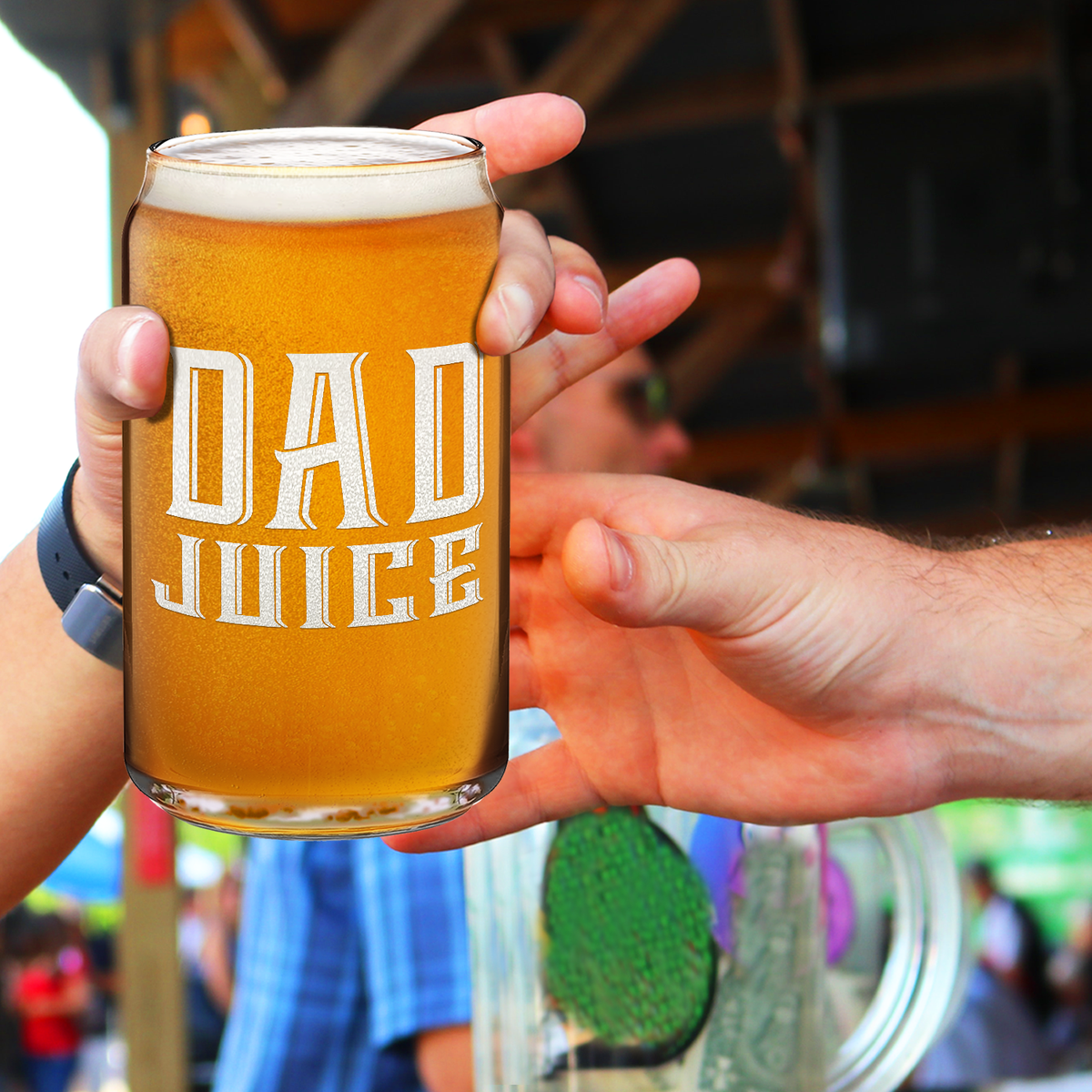  Dad Juice 16 oz Beer Glass Can