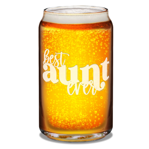  Best Aunt Ever Etched on 16 oz Beer Glass Can