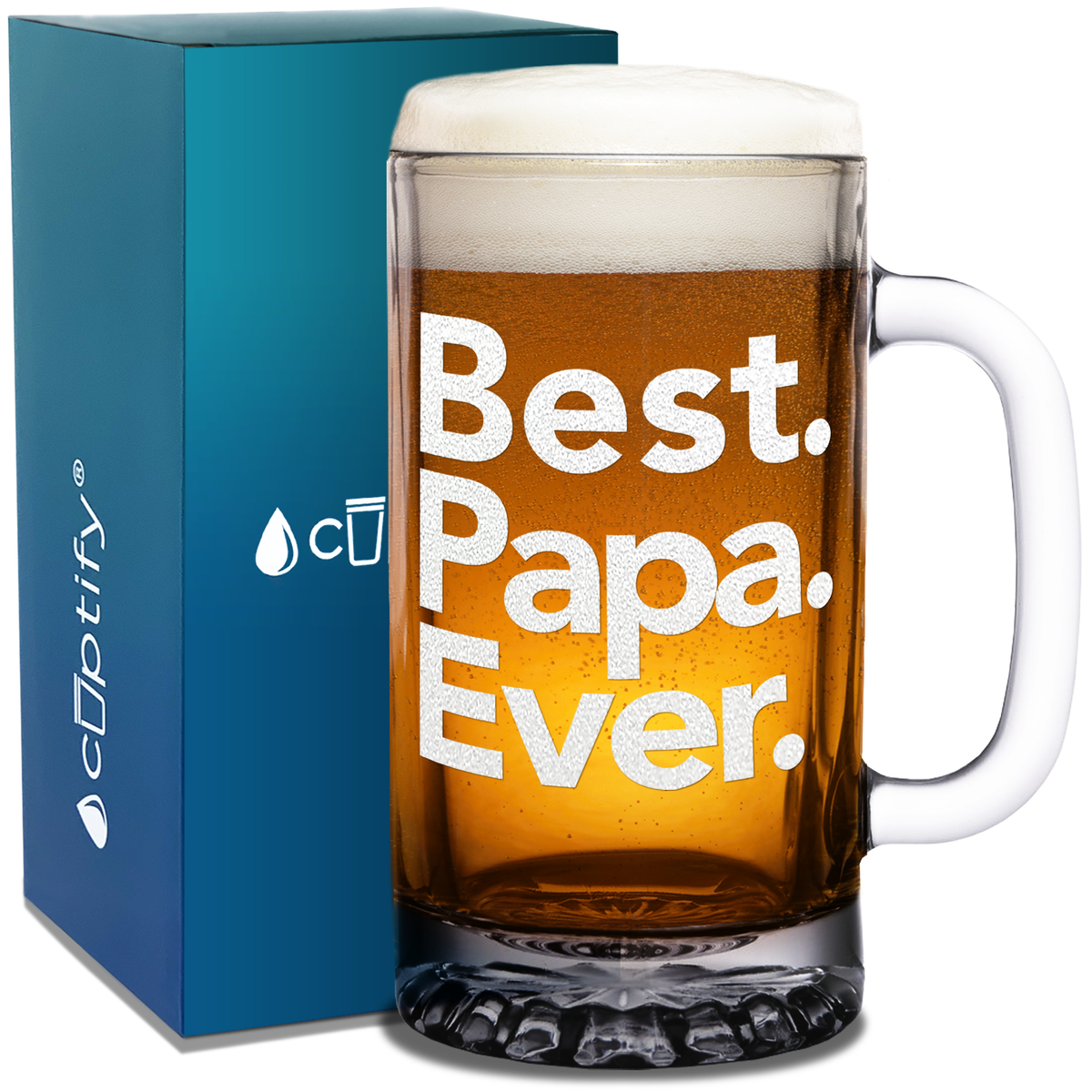 Best. Papa. Ever. 16 oz Beer Mug Glass