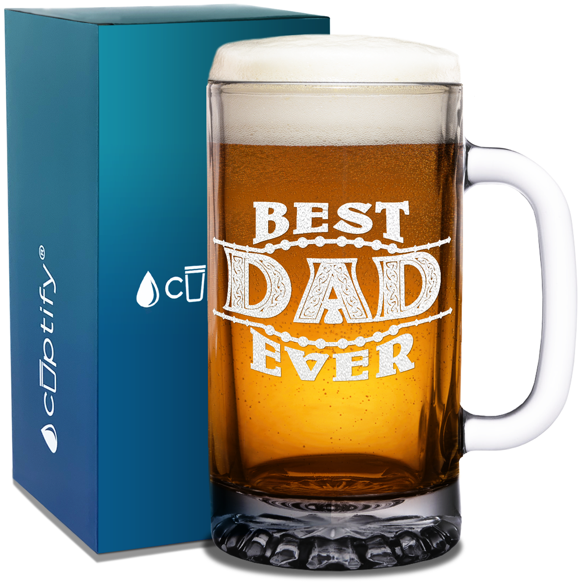 Best Dad Ever 16 oz Beer Mug Glass