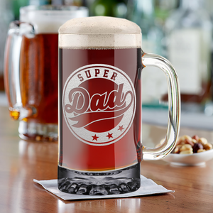Super Dad 16 oz Beer Mug Glass