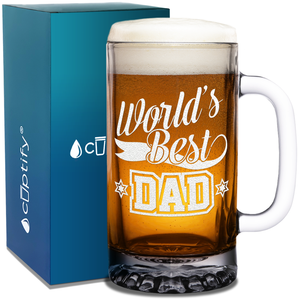 World's Best Dad 16 oz Beer Mug Glass