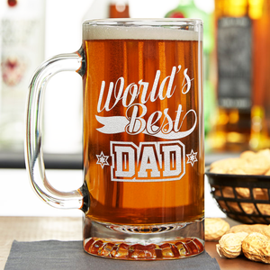 World's Best Dad 16 oz Beer Mug Glass
