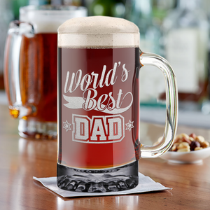 World's Best Dad 16 oz Beer Mug Glass