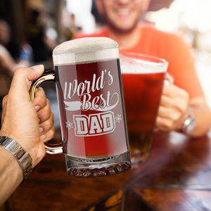 World's Best Dad 16 oz Beer Mug Glass