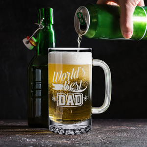 World's Best Dad 16 oz Beer Mug Glass