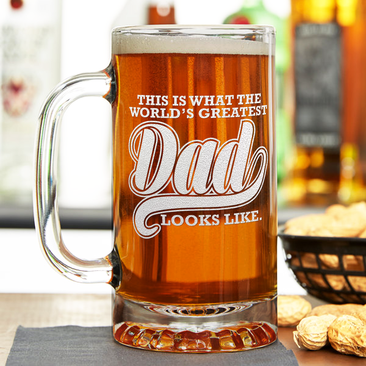 World's Greatest Dad 16 oz Beer Mug Glass