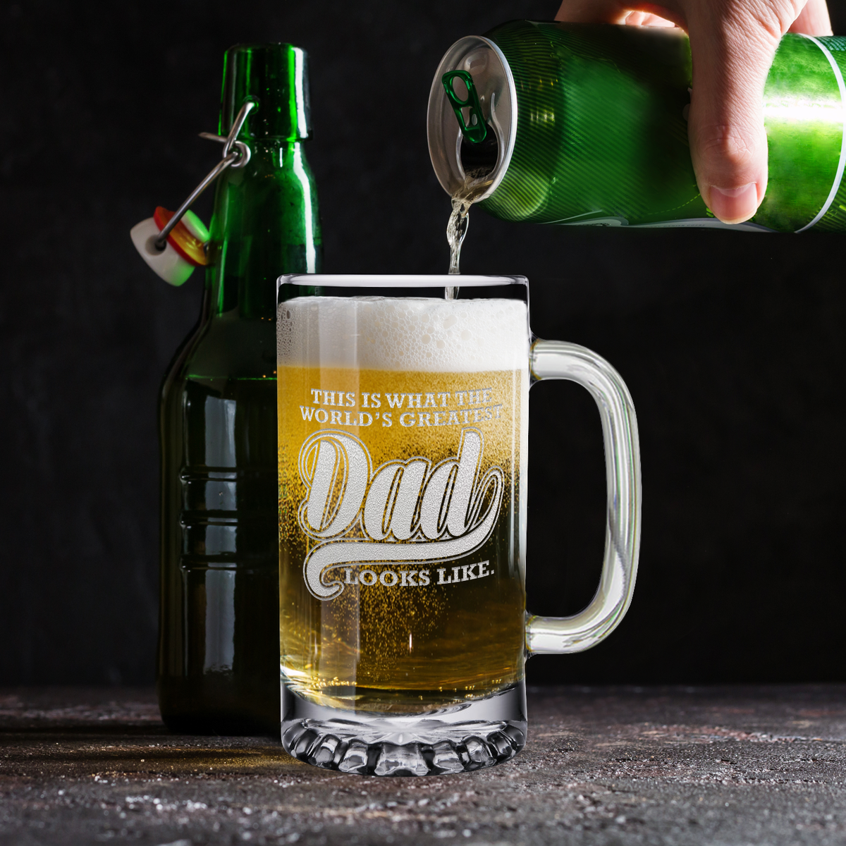 World's Greatest Dad 16 oz Beer Mug Glass