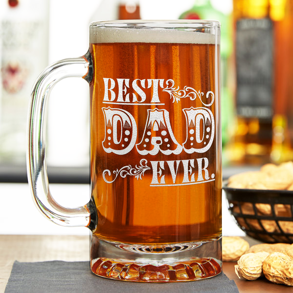 Best Dad Ever Design 16 oz Beer Mug Glass