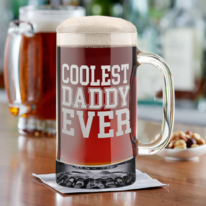 Coolest Daddy Ever 16 oz Beer Mug Glass
