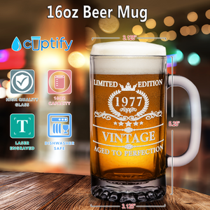 45th Birthday 16oz Glass Mug