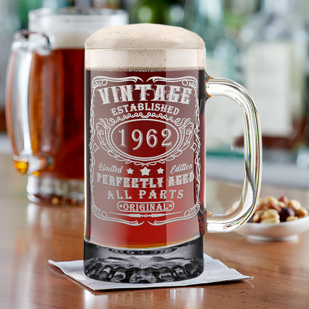 60th Birthday 16oz Glass Mug