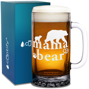 Mama Bear 16 oz Beer Mug Glass