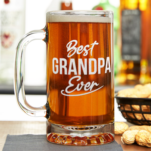 Best Grandpa Ever 16 Beer Mug Glass