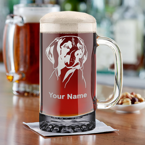 Personalized German Shorthaired Pointer Head 16 oz Beer Mug Glass