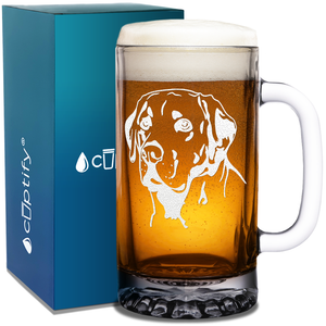 Labrador Head 16 oz Beer Mug Glass