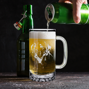 Labrador Head 16 oz Beer Mug Glass